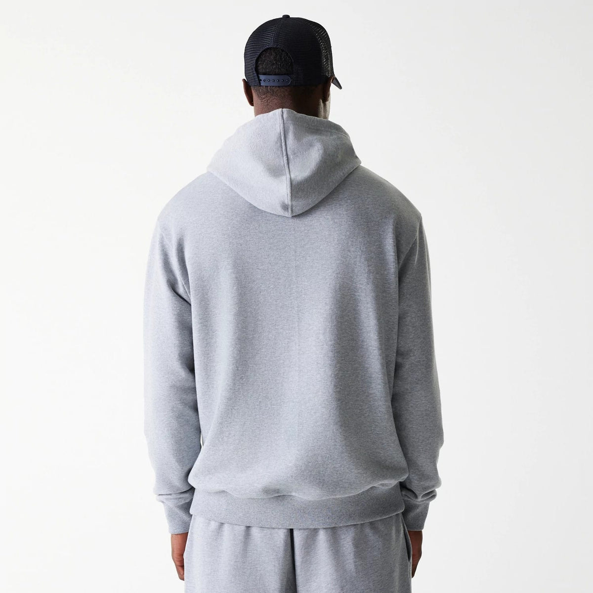 New York Yankees MLB League Essential Midi French Terry Grey Oversized Pullover Hoodie-klyvox