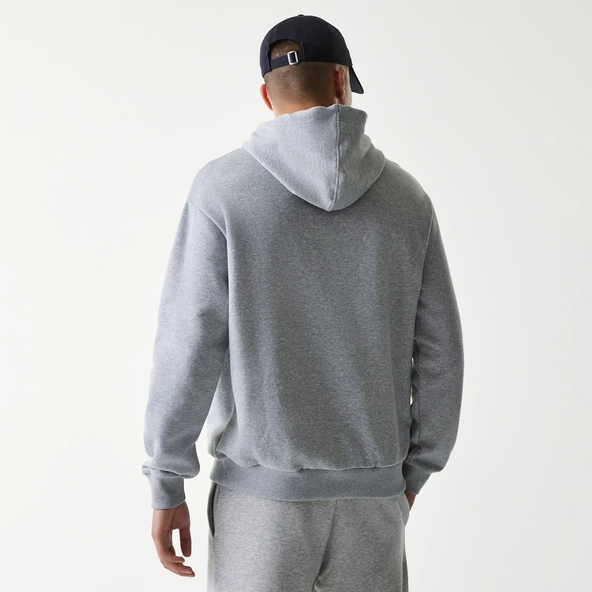 New York Yankees MLB League Essential Grey Oversized Pullover Hoodie-klyvox