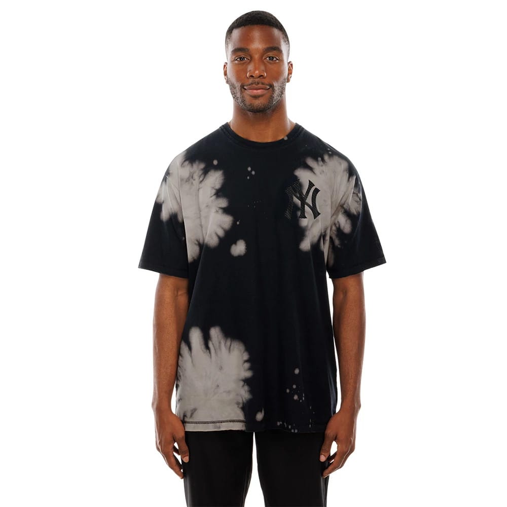 New York Yankees MLB Bleach Out Black T-Shirt-klyvox