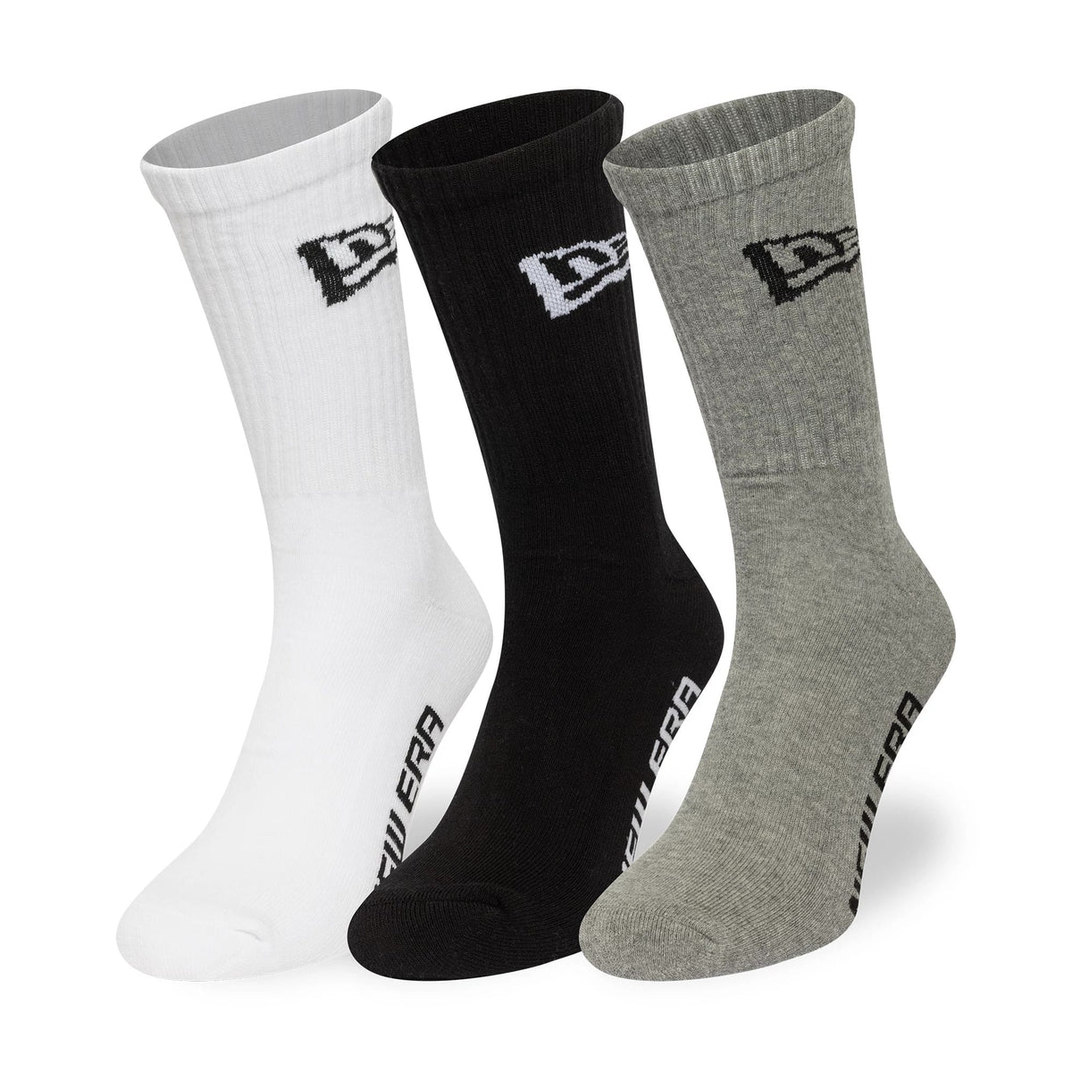 New Era Flag Multi Monochrome 3 Pack Crew Socks-klyvox