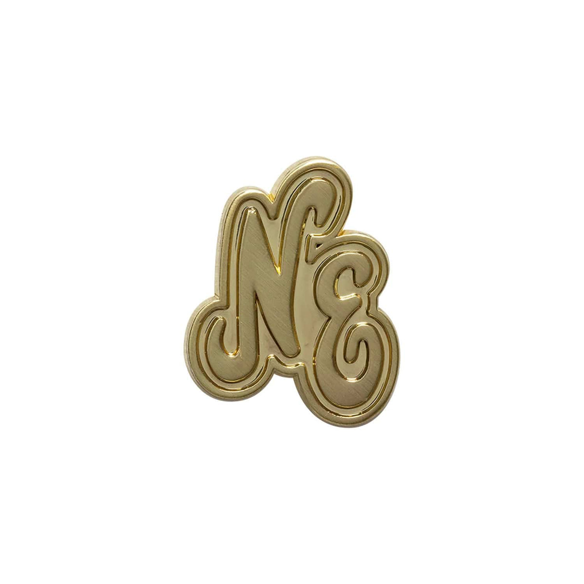 New Era Script Heritage Connect Gold Pin Badge-klyvox