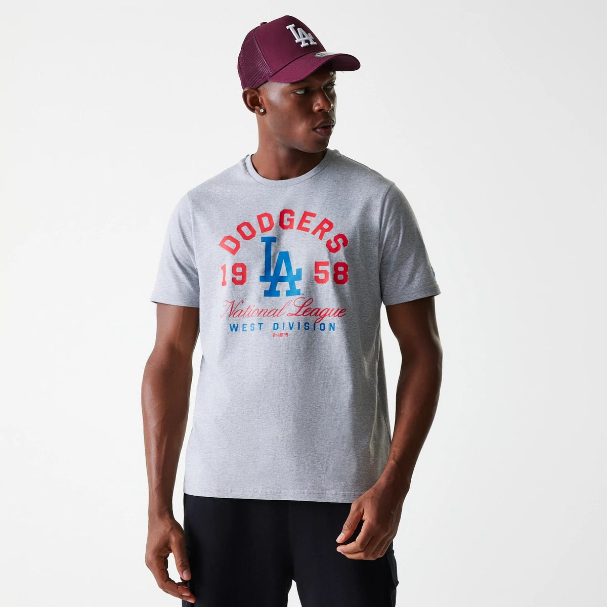 LA Dodgers MLB Wordmark Grey T-Shirt-klyvox