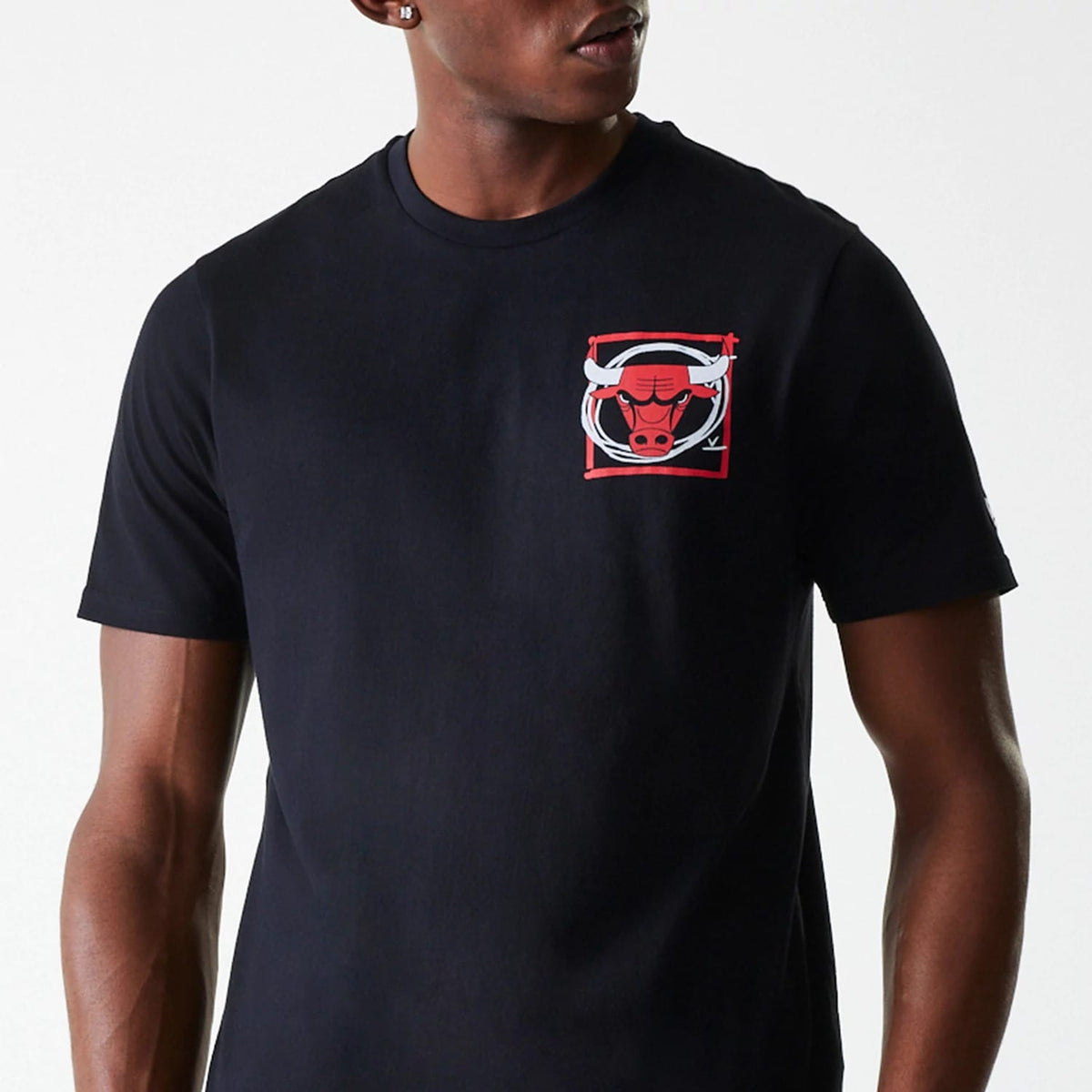 Chicago Bulls NBA Photographic Print Black T-Shirt-klyvox
