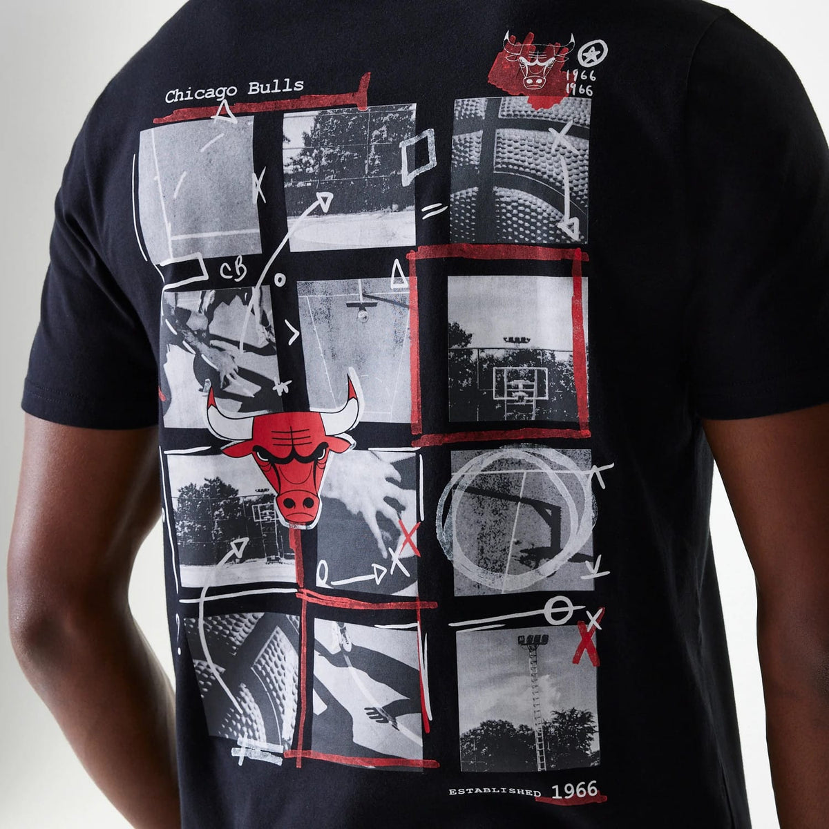 Chicago Bulls NBA Photographic Print Black T-Shirt-klyvox