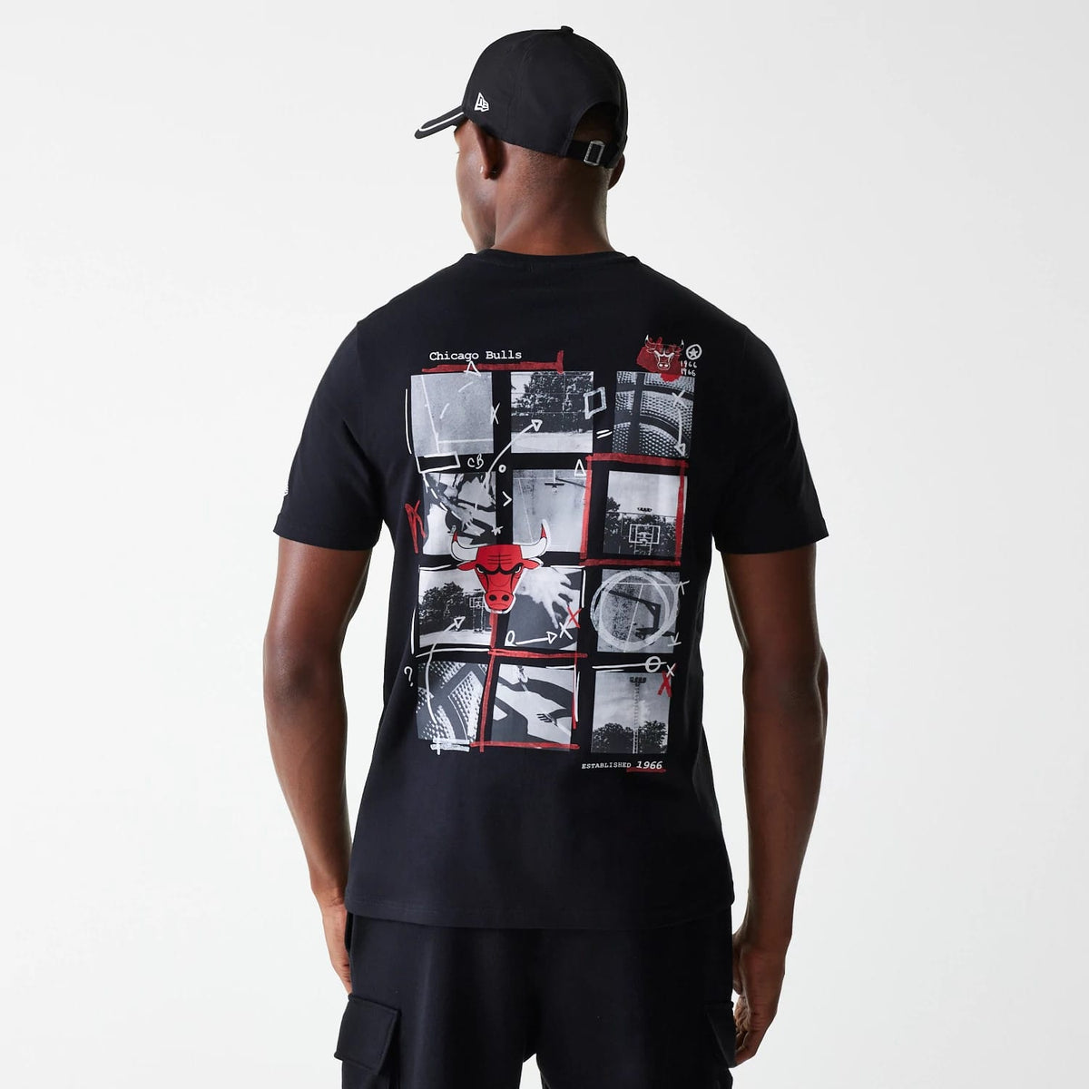 Chicago Bulls NBA Photographic Print Black T-Shirt-klyvox