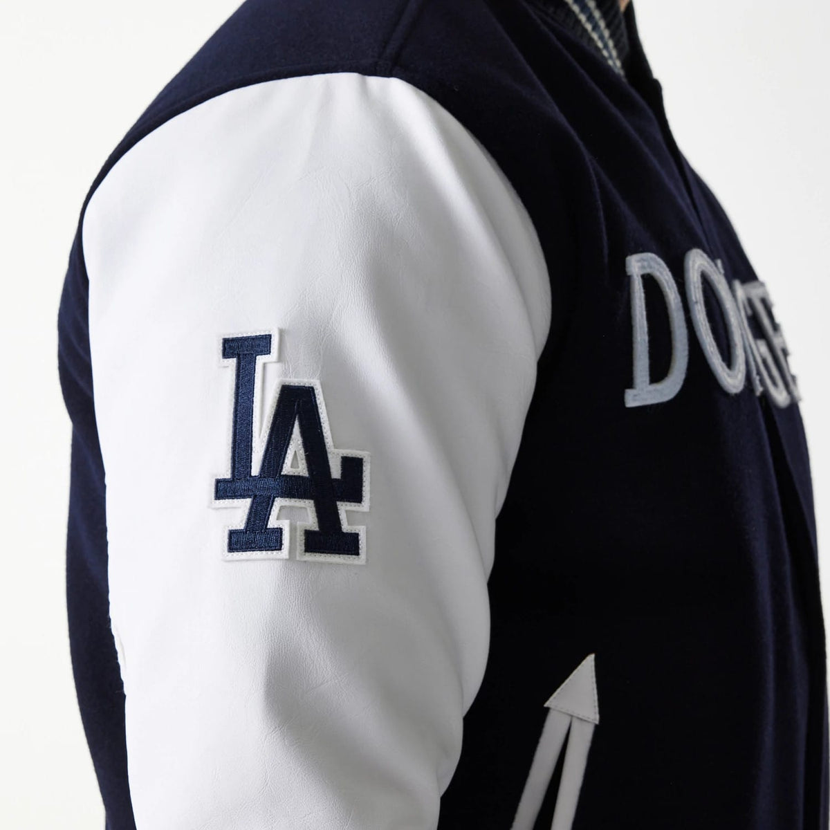 LA Dodgers MLB Wordmark Navy Varsity Jacket-klyvox