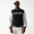 New York Yankees MLB Wordmark Black Varsity Jacket-klyvox