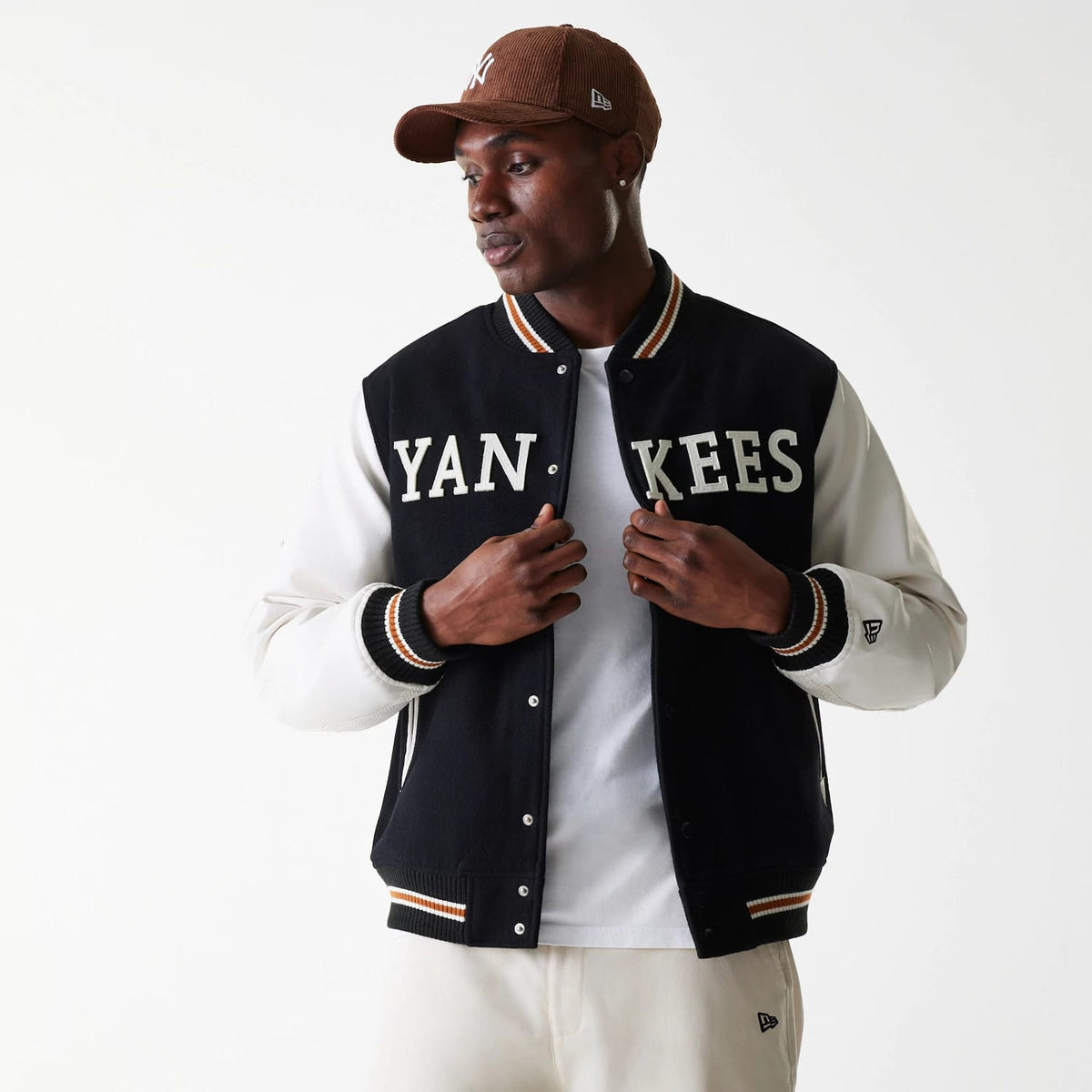 New York Yankees MLB Wordmark Black Varsity Jacket-klyvox
