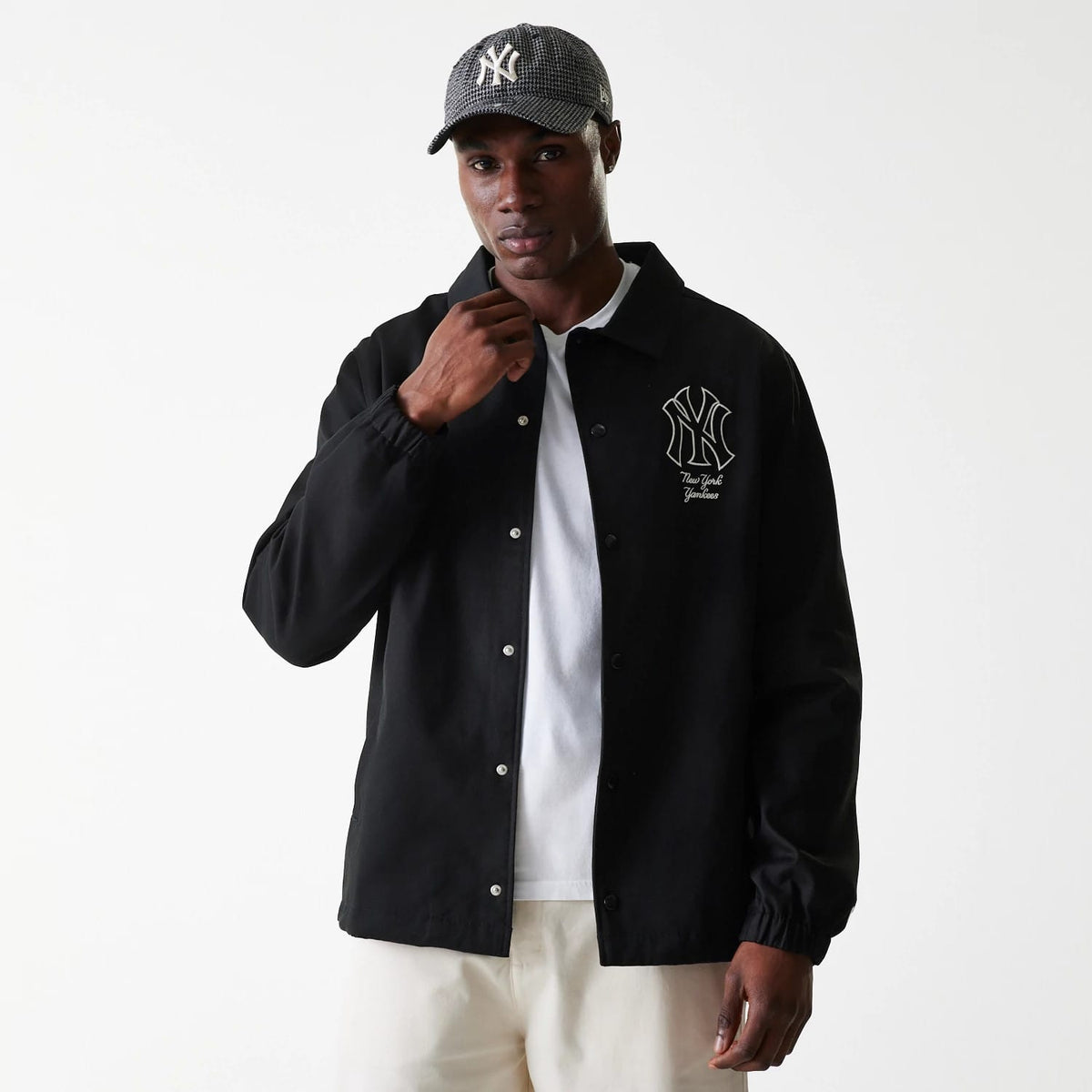 New York Yankees MLB Twill Black Coaches Jacket-klyvox