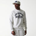 LA Dodgers MLB Heritage Pastel Grey Oversized Crew Neck Sweater-klyvox