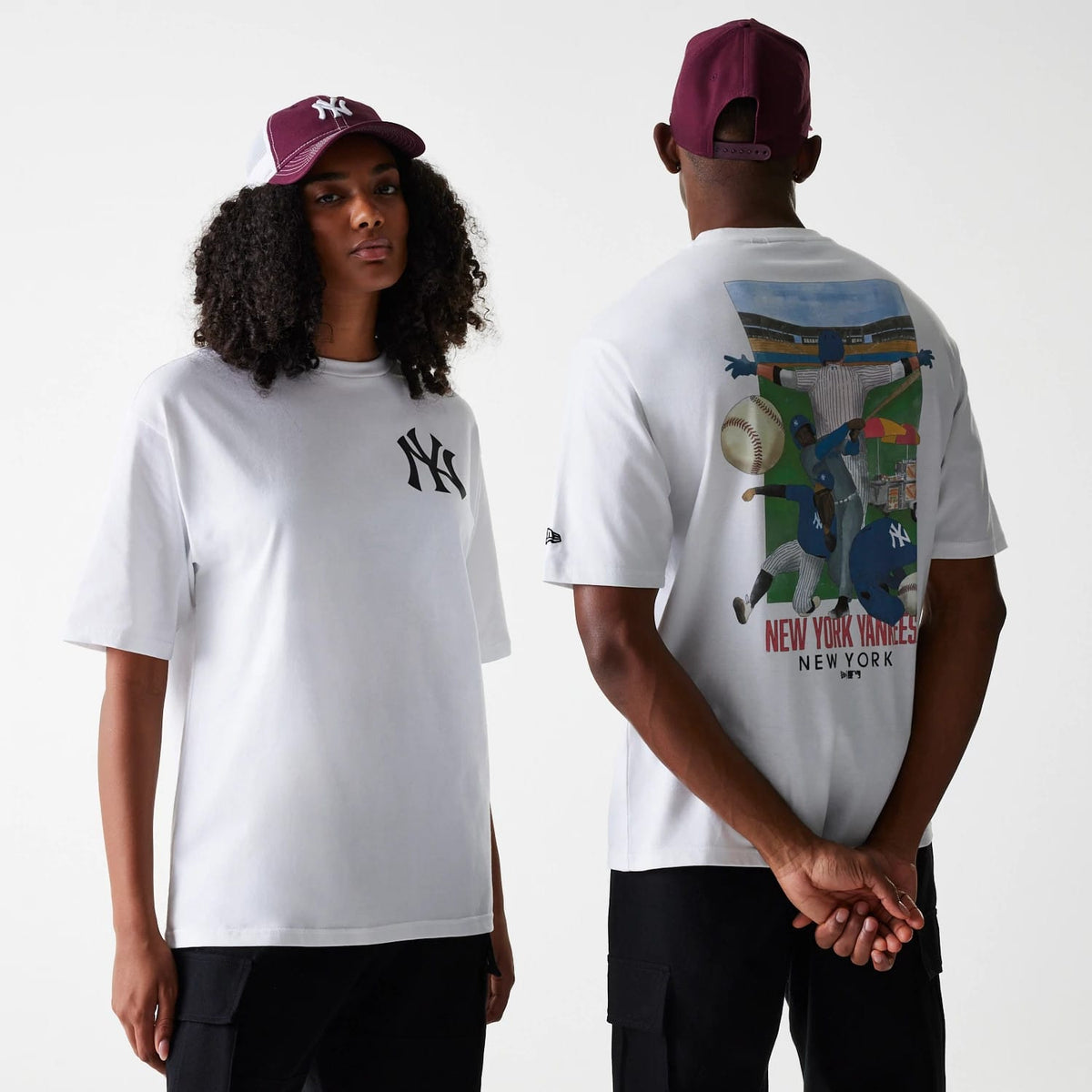 New York Yankees MLB Baseball Graphic White Oversized T-Shirt-klyvox