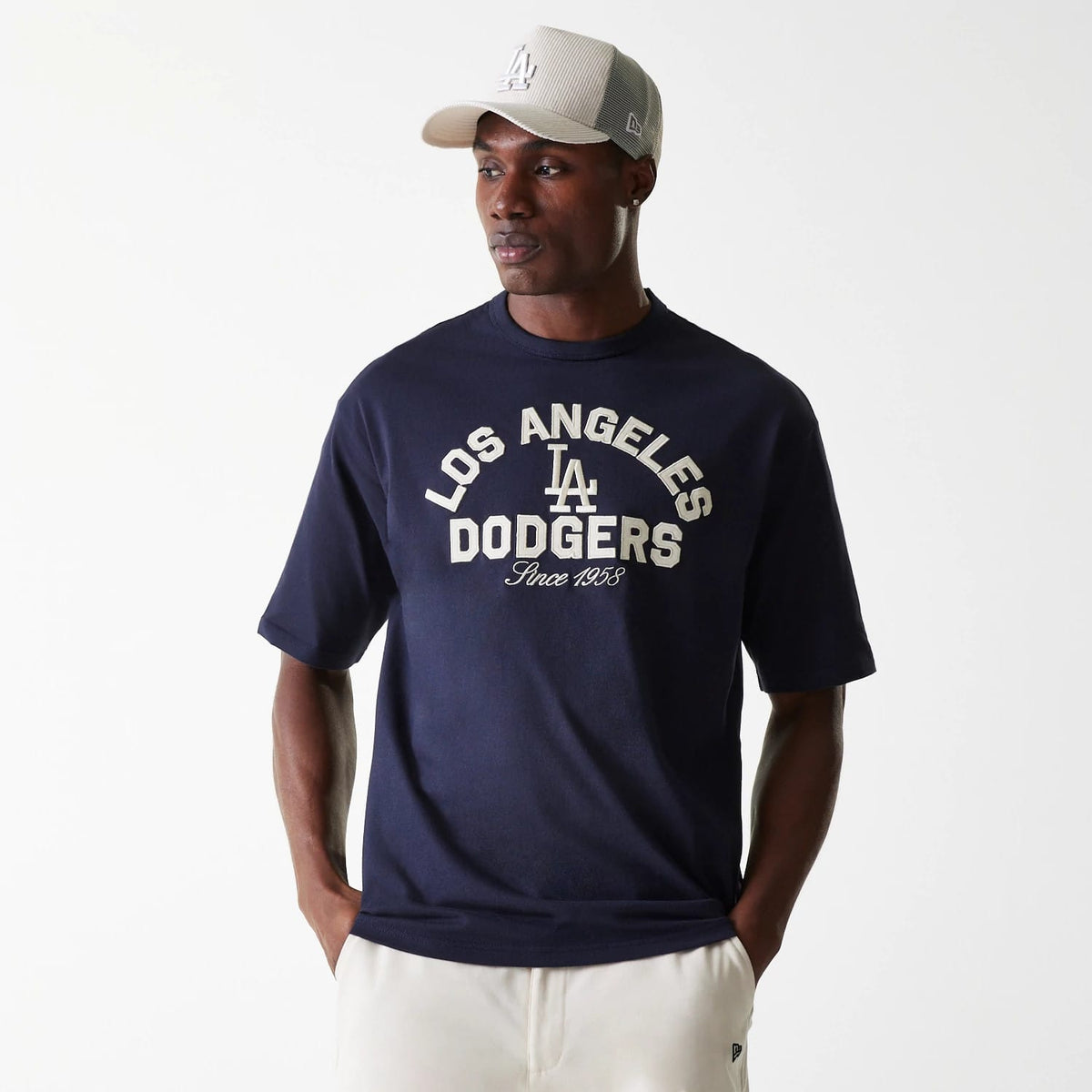LA Dodgers MLB Heritage Navy Oversized T-Shirt-klyvox