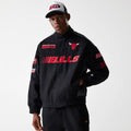 Chicago Bulls NBA Black Motorsports Jacket-klyvox