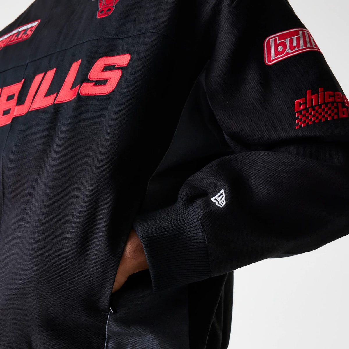 Chicago Bulls NBA Black Motorsports Jacket-klyvox