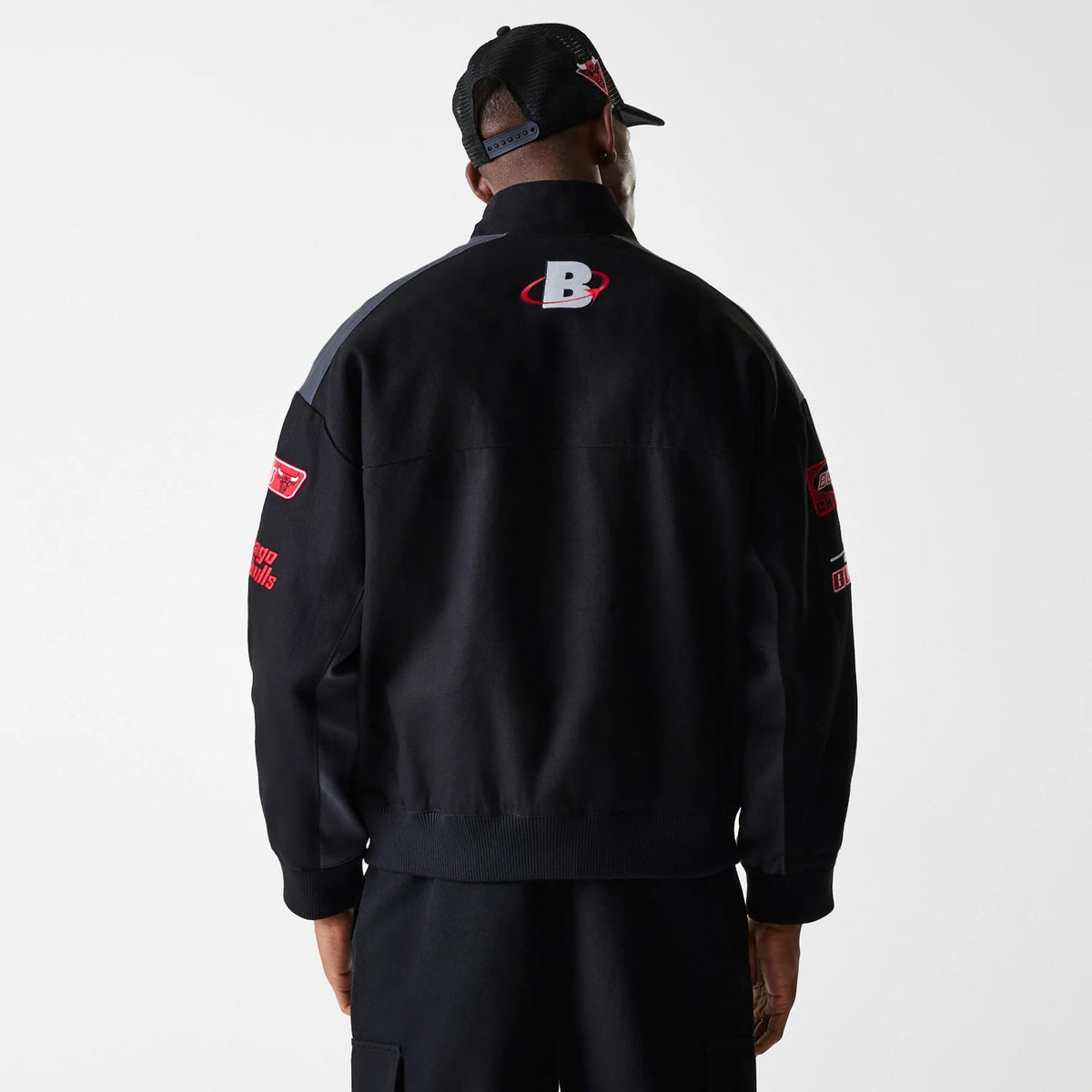Chicago Bulls NBA Black Motorsports Jacket-klyvox
