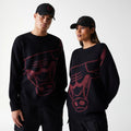 Chicago Bulls NBA Knit Black Oversized Knit Sweater-klyvox