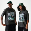 Milwaukee Bucks NBA Washed Graphic Grey T-Shirt-klyvox