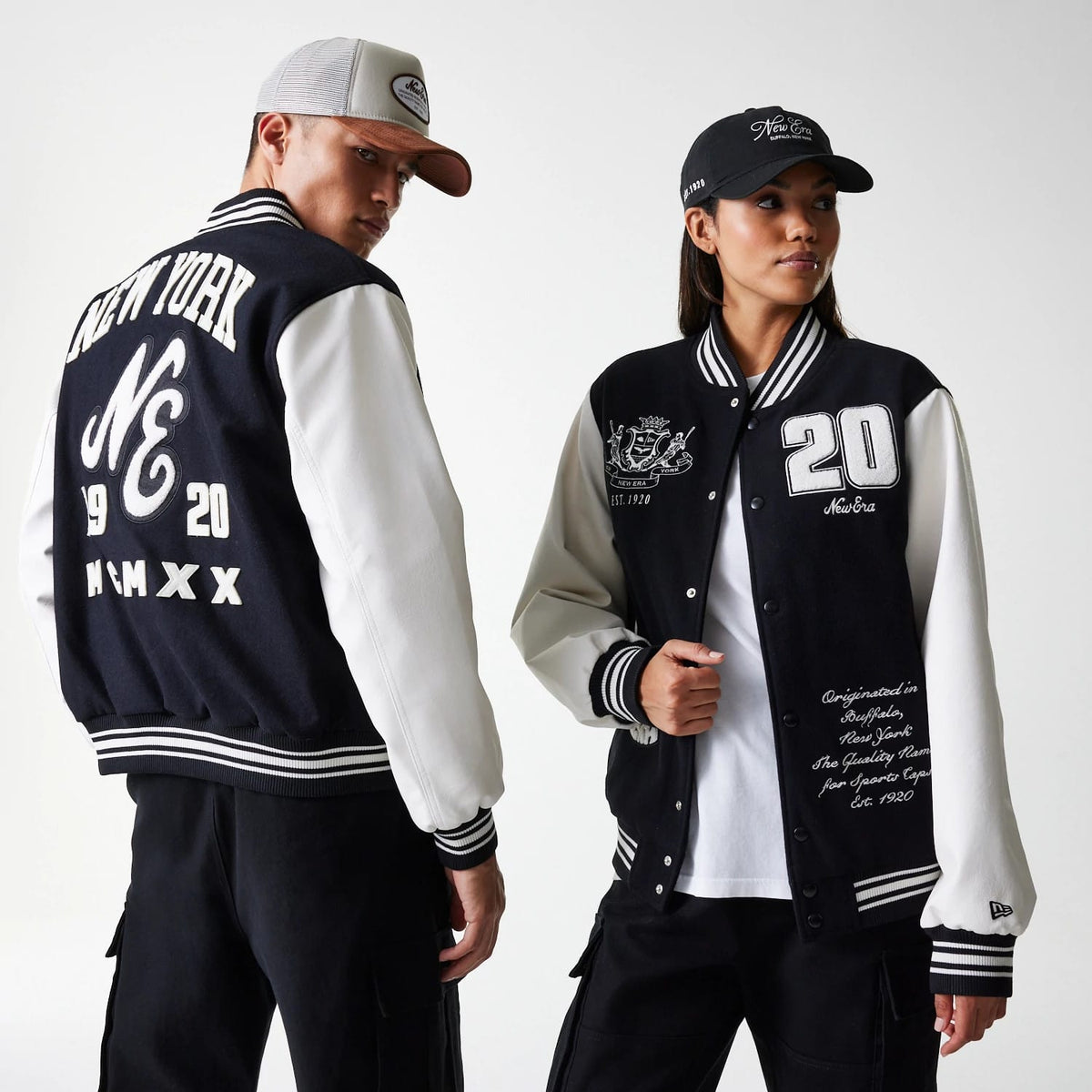 New Era Patch Black Varsity Jacket-klyvox