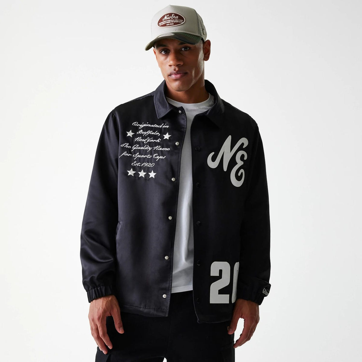New Era Black Coaches Jacket-klyvox