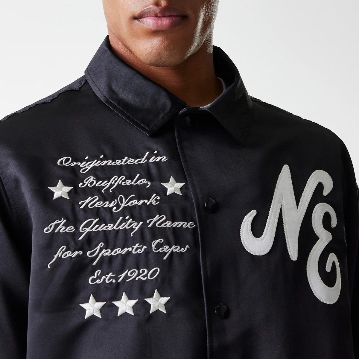 New Era Black Coaches Jacket-klyvox