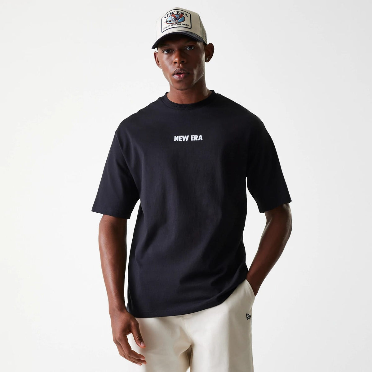 New Era Graphic Black Oversized T-Shirt-klyvox