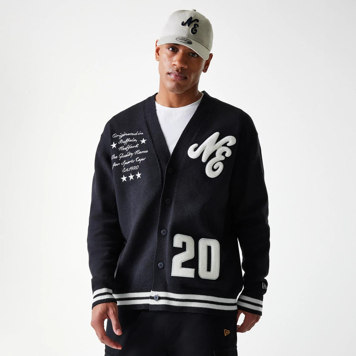 New Era Knit Black Cardigan-klyvox