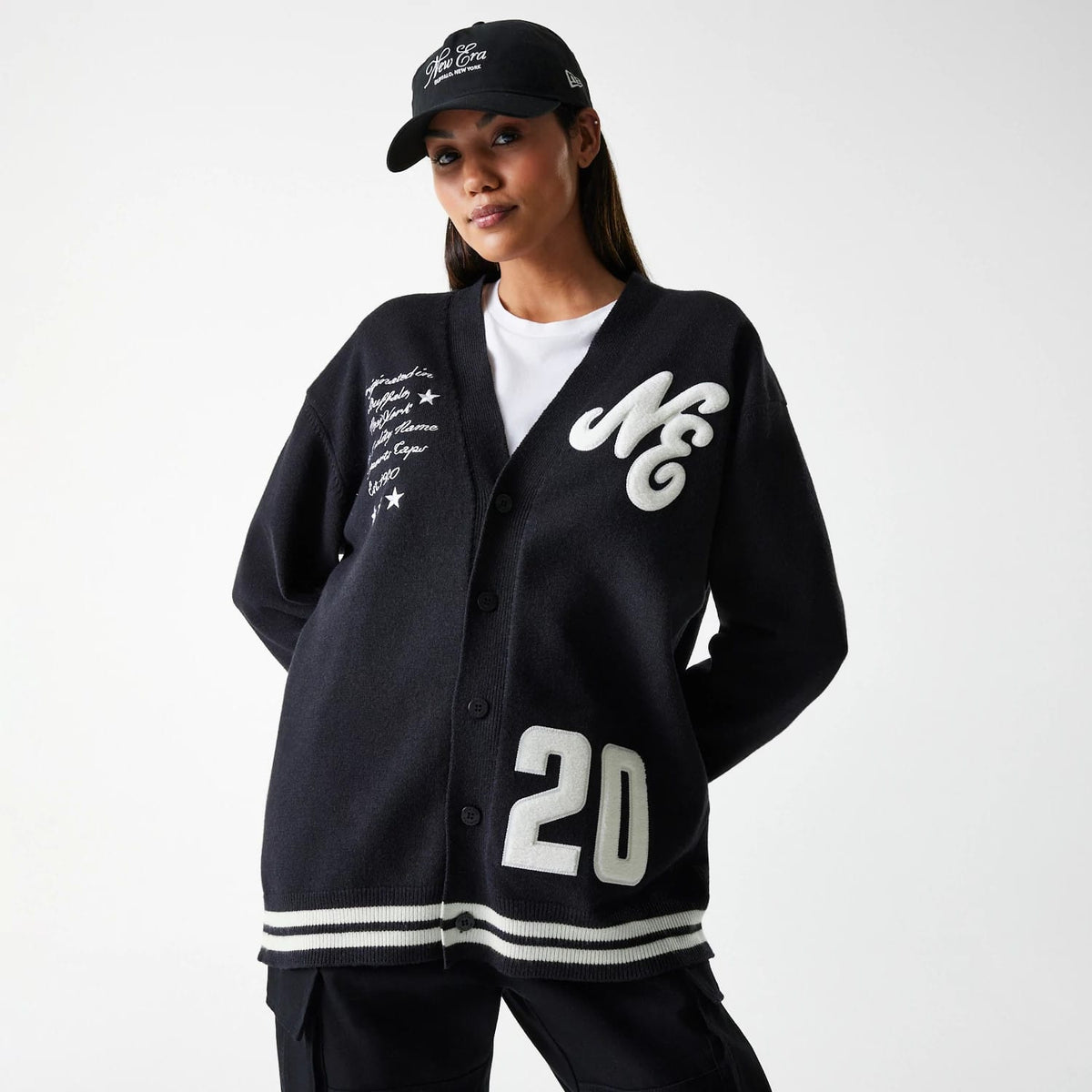 New Era Knit Black Cardigan-klyvox