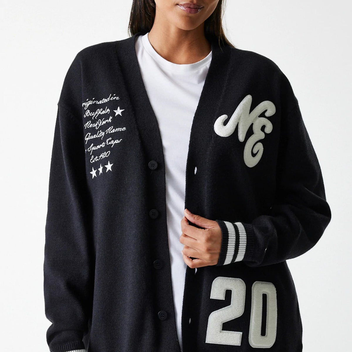 New Era Knit Black Cardigan-klyvox