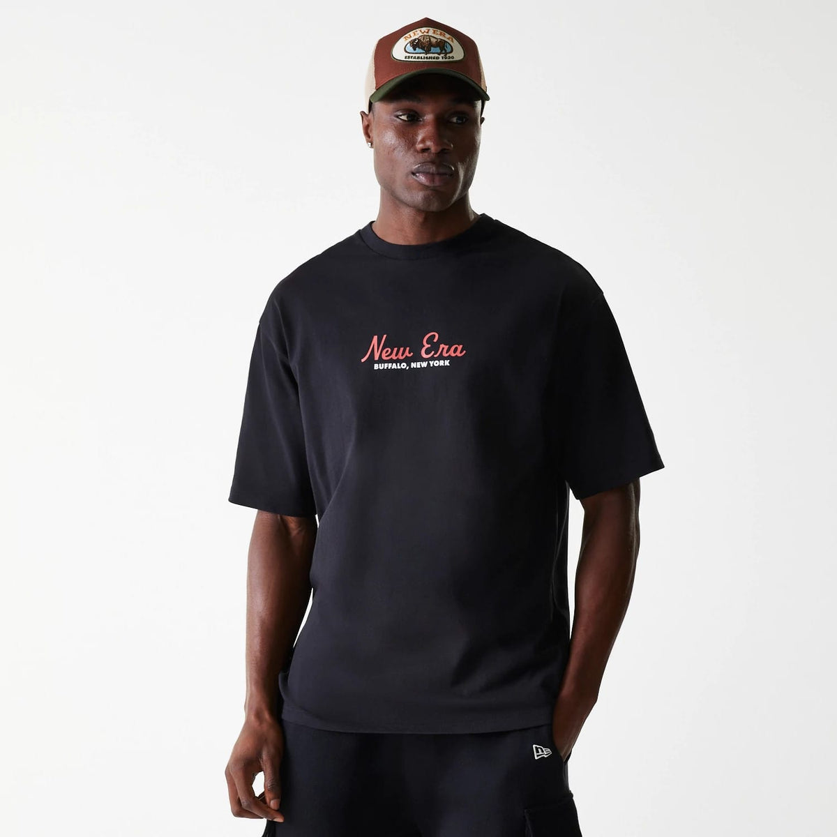 New Era Animal Graphic Black Oversized T-Shirt-klyvox