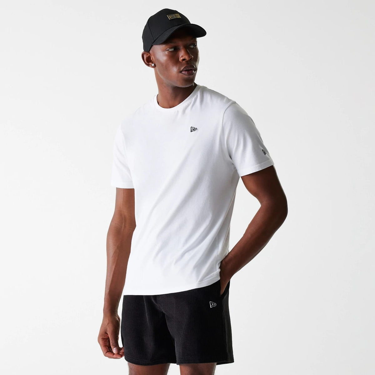 New Era Cord Black Shorts-klyvox