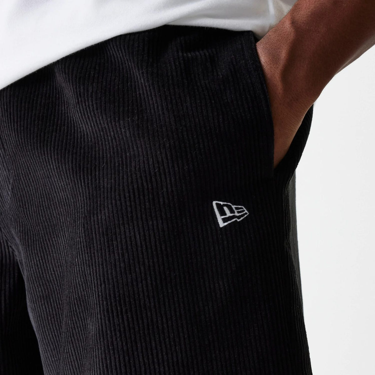 New Era Cord Black Shorts-klyvox