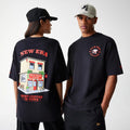 New Era Cafe Graphic Black Oversized T-Shirt-klyvox