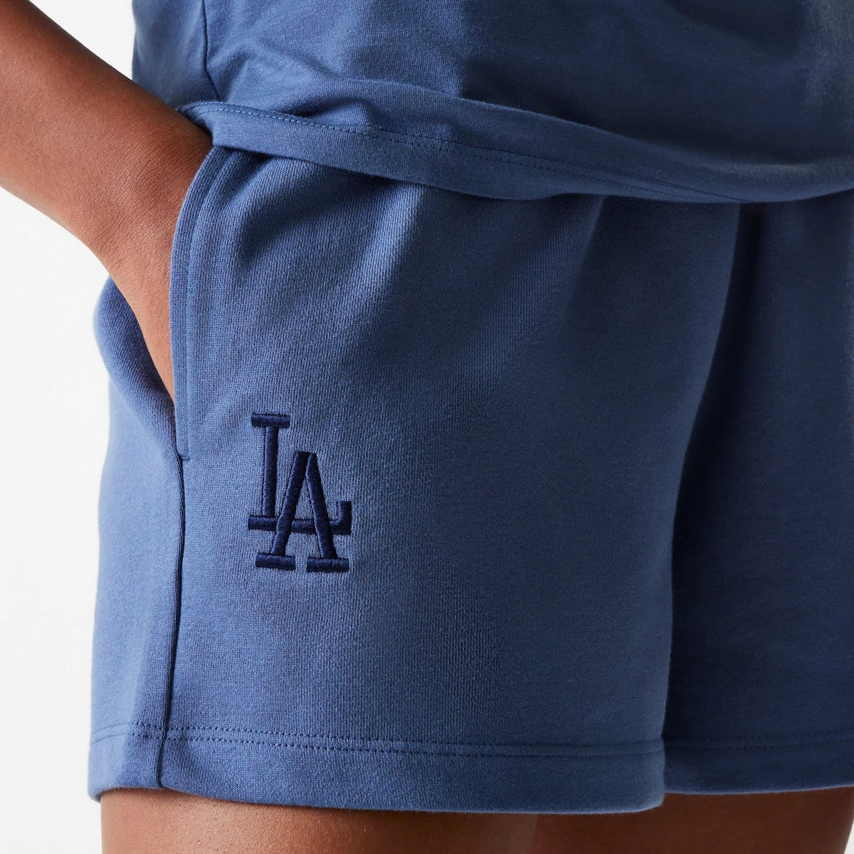 LA Dodgers Womens MLB Midi League Essential Dark Blue Shorts-klyvox
