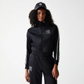 New York Yankees Womens MLB Midi Logo Black Track Jacket-klyvox