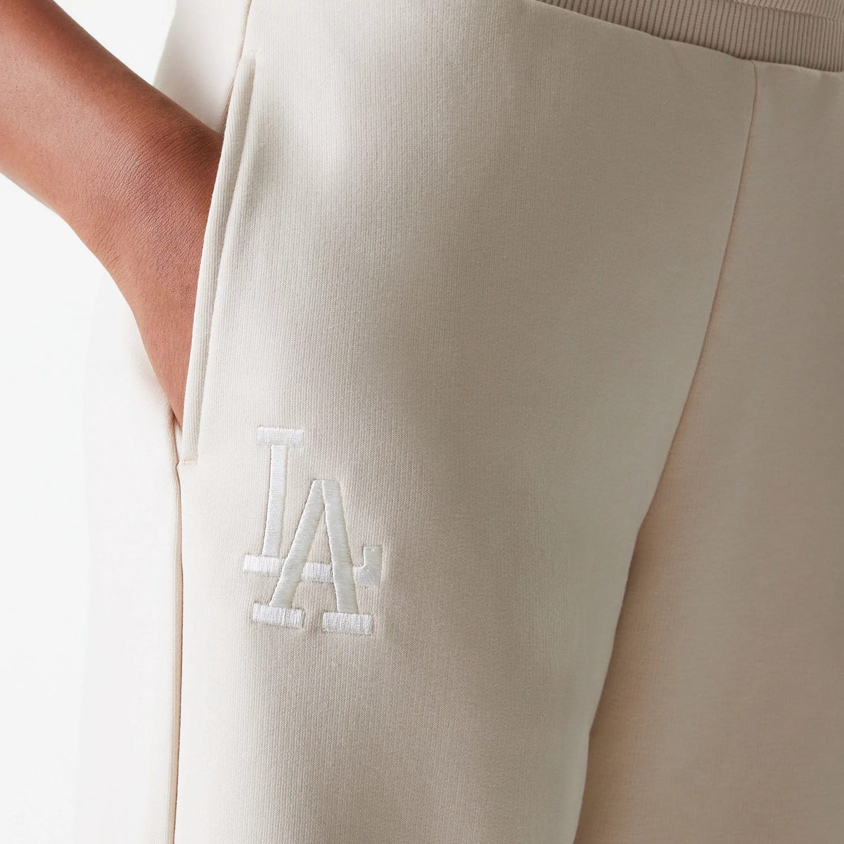 LA Dodgers Womens MLB Tonal Light Beige Straight Leg Joggers-klyvox