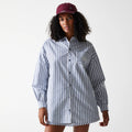 New York Yankees Womens MLB Stripe Dark Blue Long Sleeve Shirt-klyvox