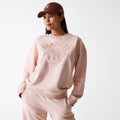 New York Yankees Womens MLB Tonal Graphic Pastel Pink Oversized Crew Neck Sweater-klyvox