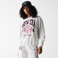 Womens New Era Crest Graphic Pastel Grey Crew Neck Sweater-klyvox
