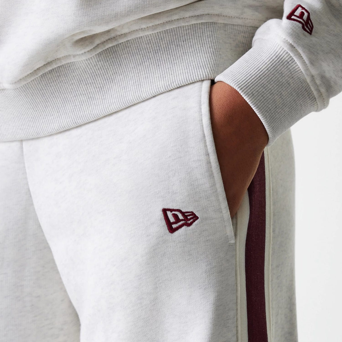 Womens New Era Pastel Grey Straight Leg Joggers-klyvox