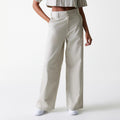 Womens New Era Light Beige Wide Leg Chino Trousers-klyvox