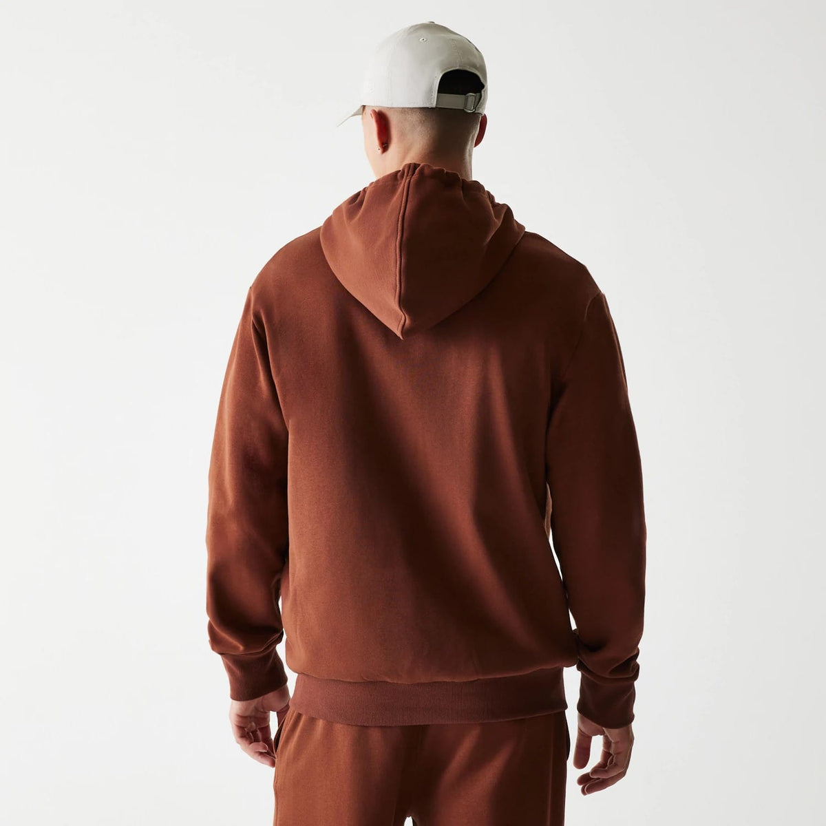 New York Yankees MLB Midi League Essential Brushed Fleece Brown Oversized Full Zip Hoodie-klyvox