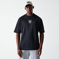 Las Vegas Raiders NFL Essentials Black Oversized Mesh T-Shirt-klyvox
