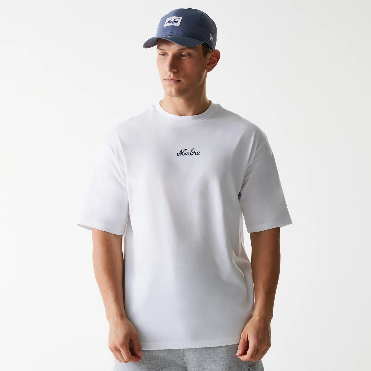 New Era Trucker Patch White Oversized T-Shirt-klyvox