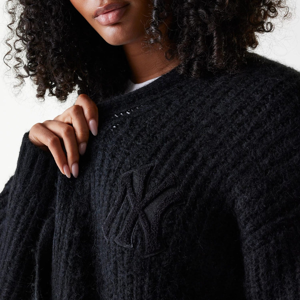 New York Yankees Womens MLB Knit Black Cardigan-klyvox