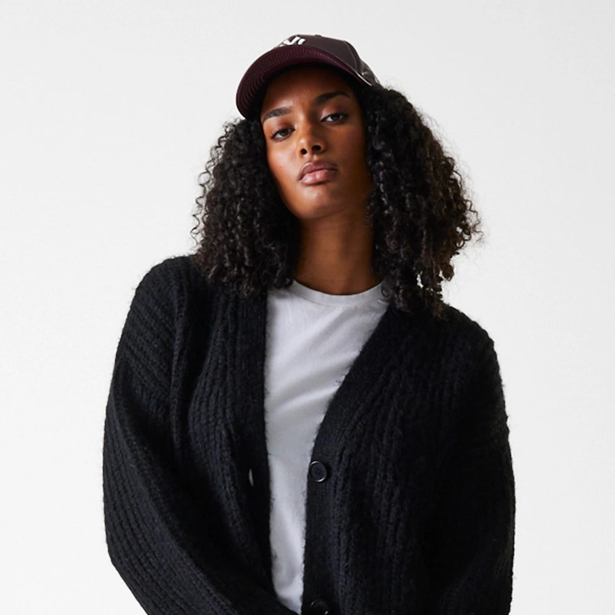 New York Yankees Womens MLB Knit Black Cardigan-klyvox