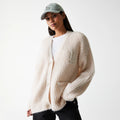 LA Dodgers Womens MLB Knit Light Beige Cardigan-klyvox
