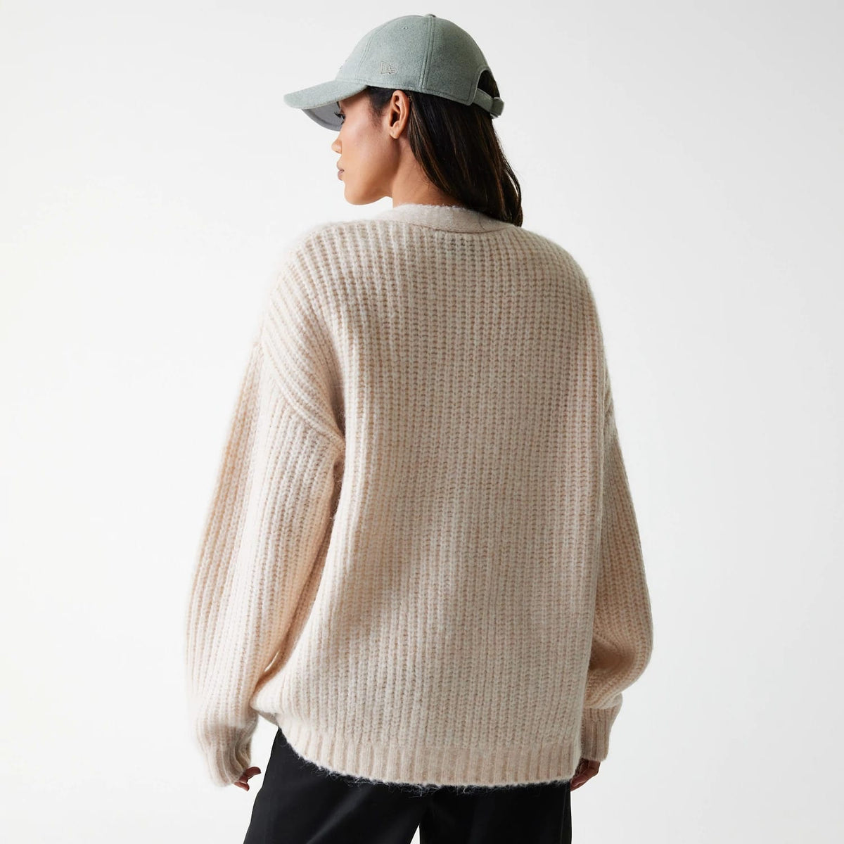 LA Dodgers Womens MLB Knit Light Beige Cardigan-klyvox