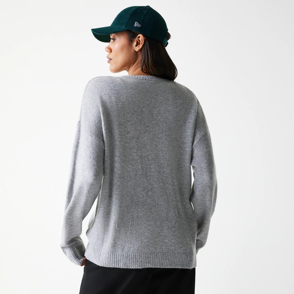 LA Dodgers Womens MLB Knit Grey Crew Neck Sweater-klyvox