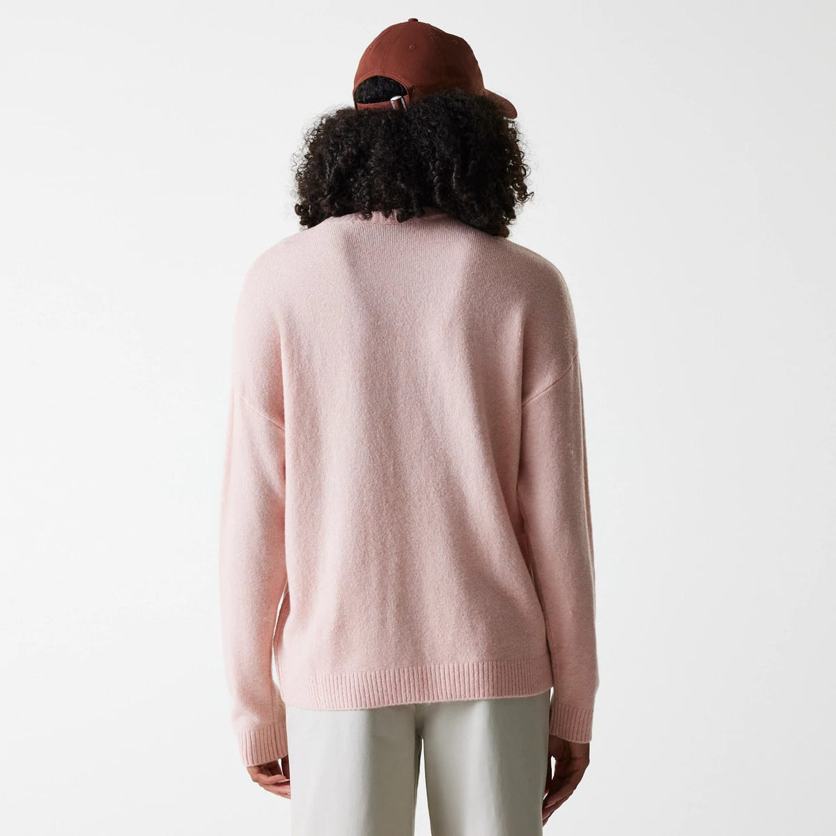 New York Yankees Womens MLB Knit Pastel Pink Crew Neck Sweater-klyvox