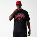 Chicago Bulls NBA Arch Graphic Black Oversized T-Shirt-klyvox